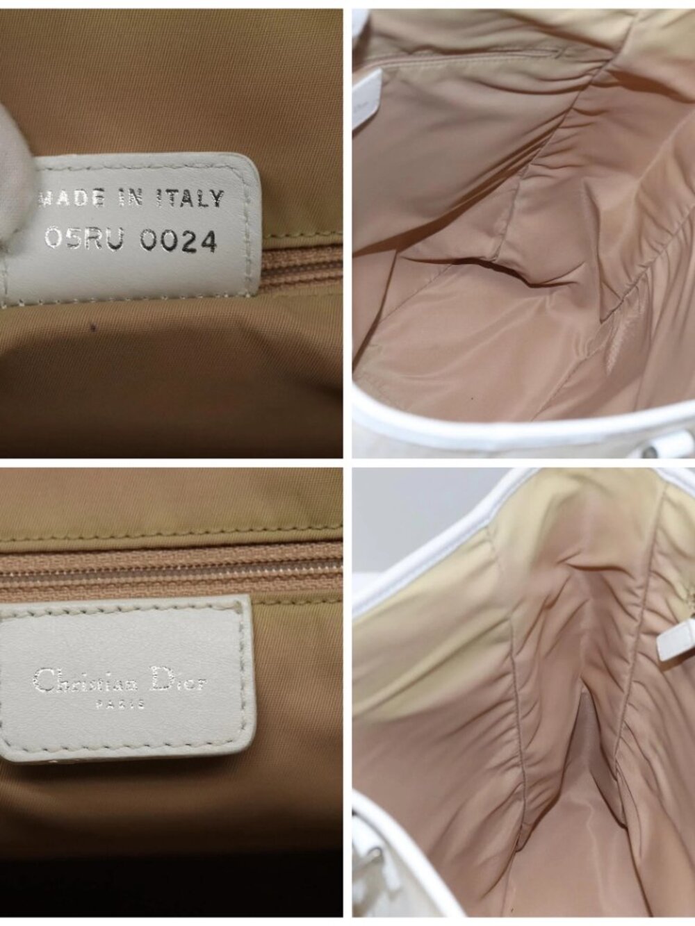 Christian Dior Trotter Canvas Tote Bag White Silver Auth mr1118V - Picture 15 of 16